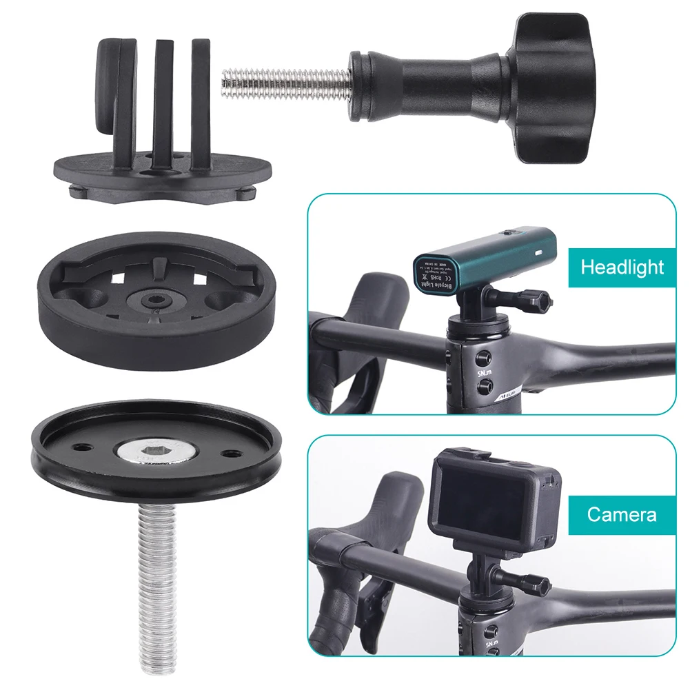 Bicycle Camera Mount Aluminum Alloy Bicycle Speedometer Mount Multifunctional Cycling Headlight Bracket for Garmin/DJI