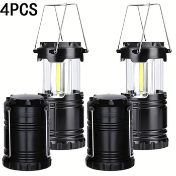 1/2/4Pcs Ultra Bright COB LED Camping Lantern Portable Foldable Emergency Flashlight Battery Powered for Home Camping Decor