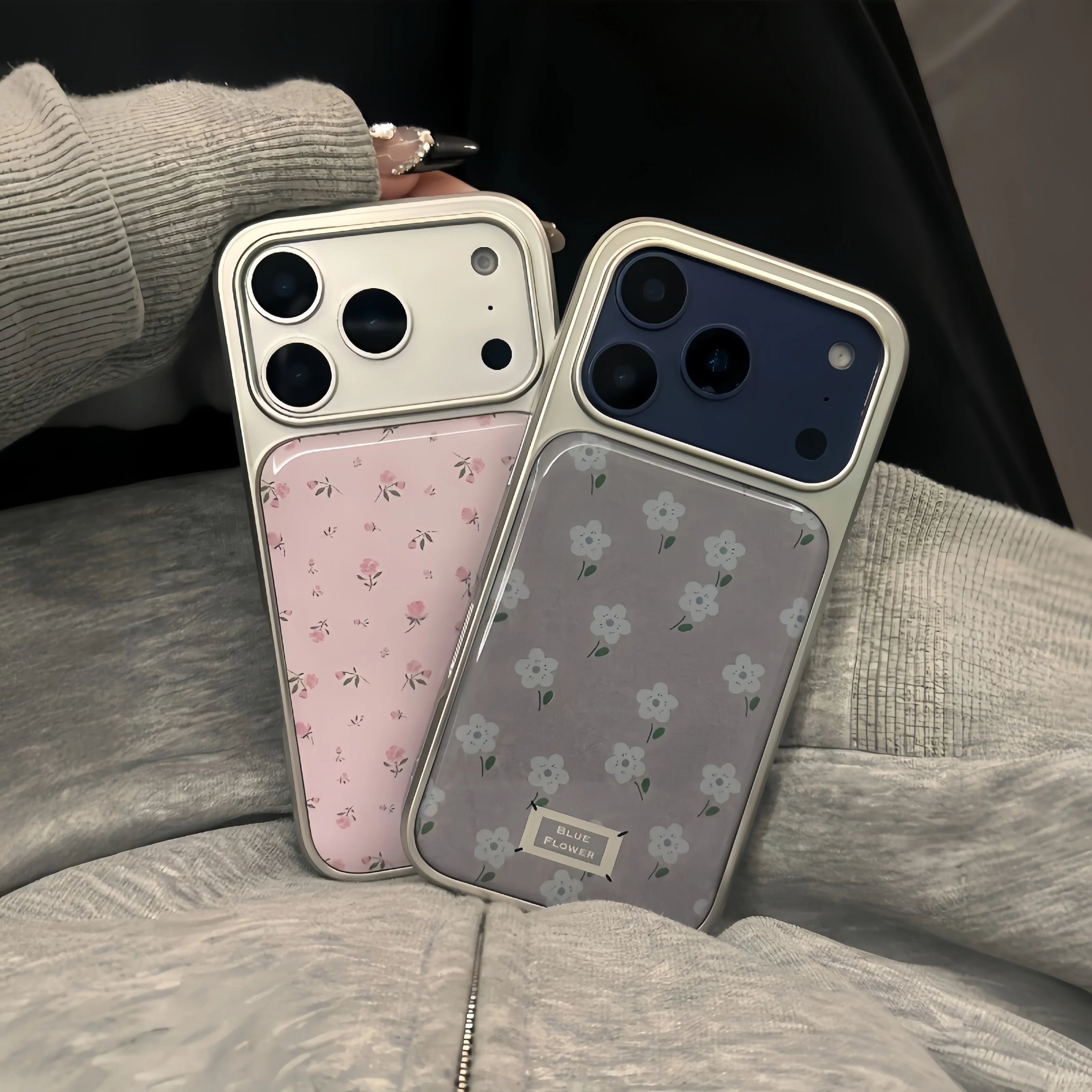 Autumn Winter Minimalist Retro Flower Print Phone Case