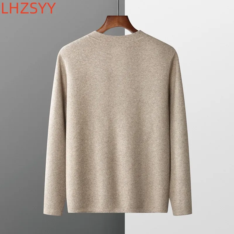 LHZSYY 남성용 캐시미어 가디건, 캐쥬얼 스탠드업 칼라 상의, 퓨어 울 니트 코트, 다용도 따뜻한 남성 재킷, 가을, 겨울, 청소년, 신상