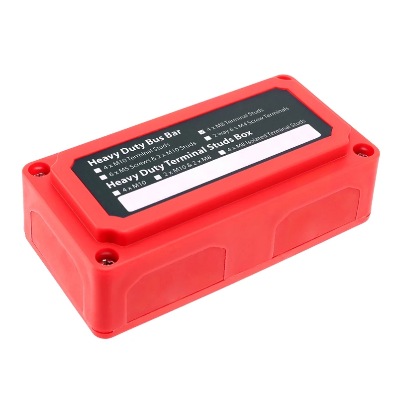 

300A M8 48V Heavy Duty 4-Way Red Shell Busbar Box Suitable For RV Cars And Ships