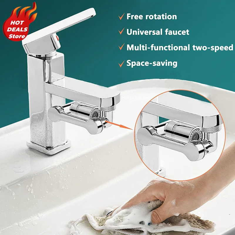 Metal 1080° Rotating Splash Filter Faucet Extender Spray Head Dual Mode Kitchen Tap Aerator Water Nozzle Faucet Bubbler 22/24mm 4