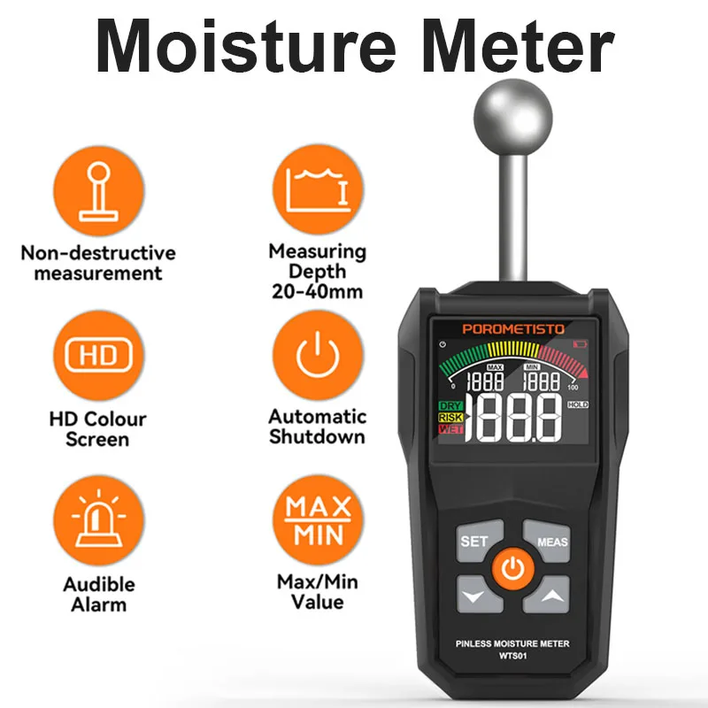 Digital Moisture Meter Non-contact Timber Damp Detector Wall Water Tester Handheld Humidity Meter LCD Screen Humidity Tester