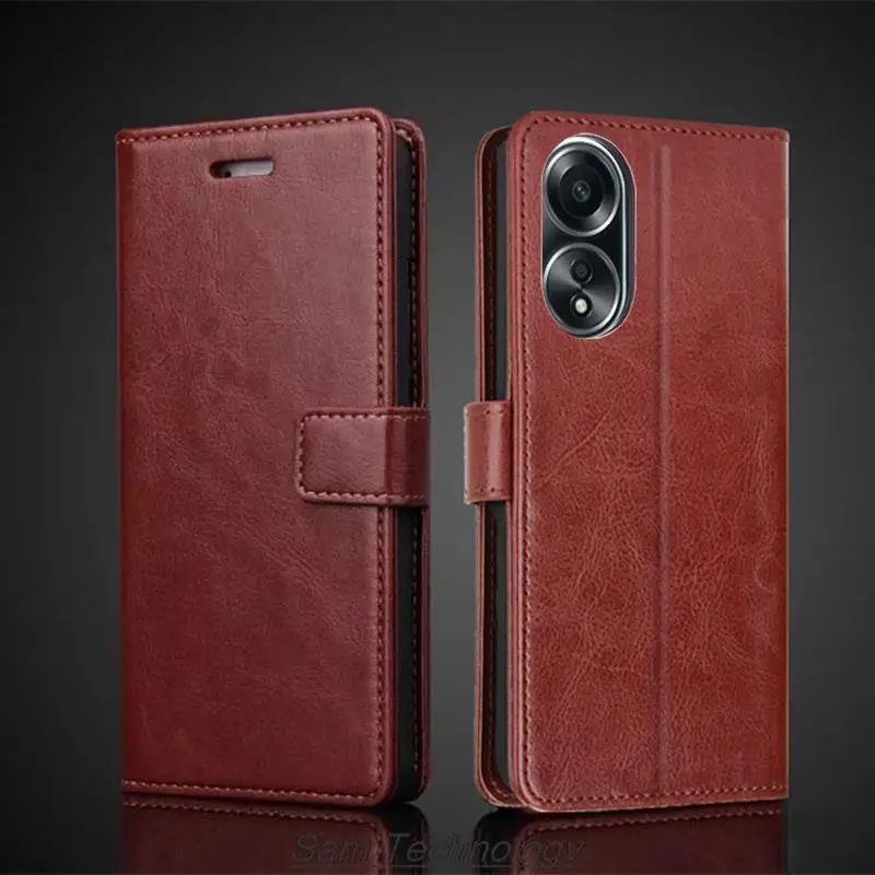 Card Holder Cover Case for OPPO A58 4G Pu Leather Flip Cover Retro Wallet Phone Case OPPO A58 4G Business Fundas Coque 1