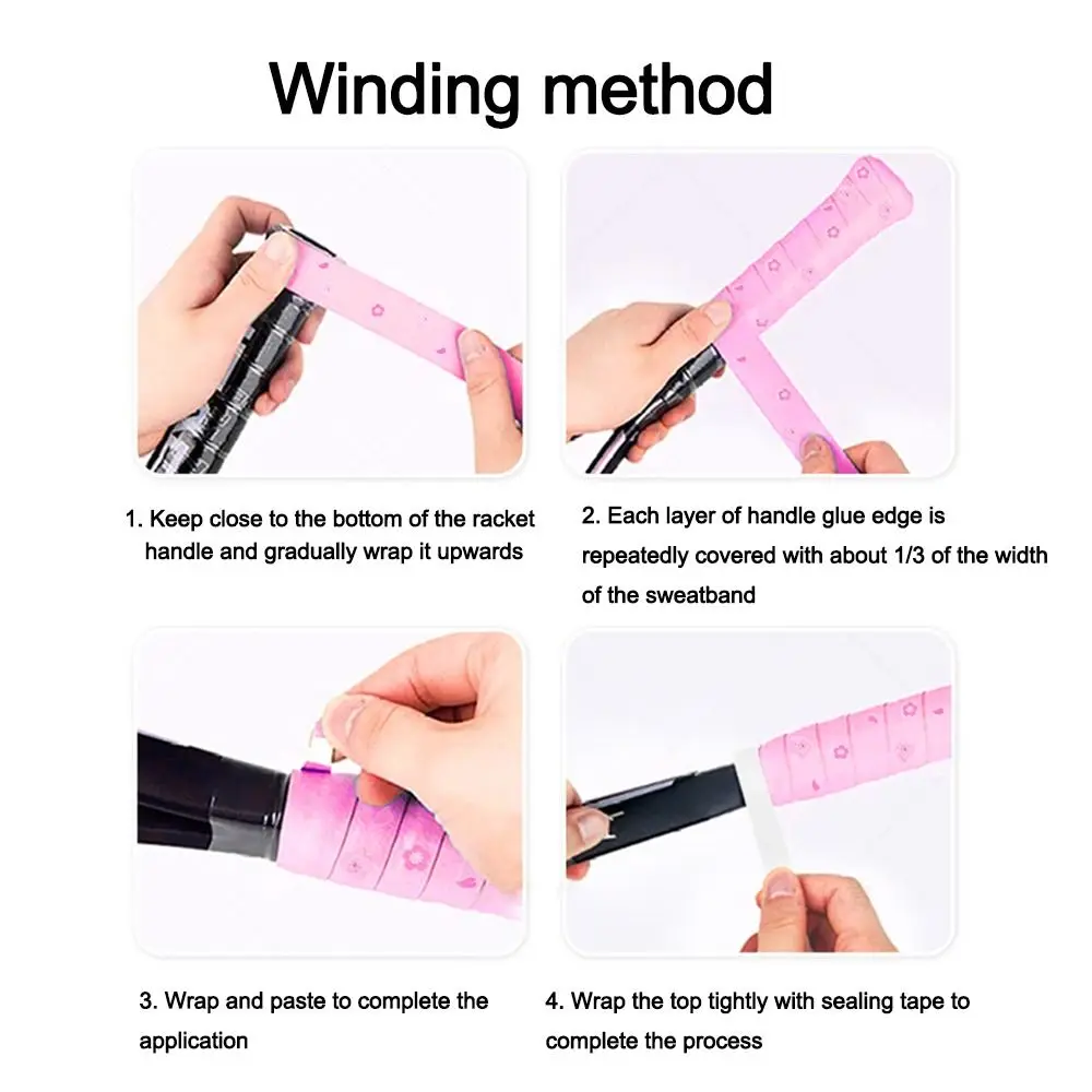 New PU Badminton Handle Wrap Tape Non-slip Print Badminton Overgrip Sweat-absorbent Badminton Racket Handle Grip