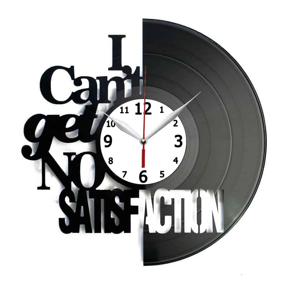 

I Cant Get No SATISFACTION vinyl record clock CD Record Clock Large 3D Home Decor Watch