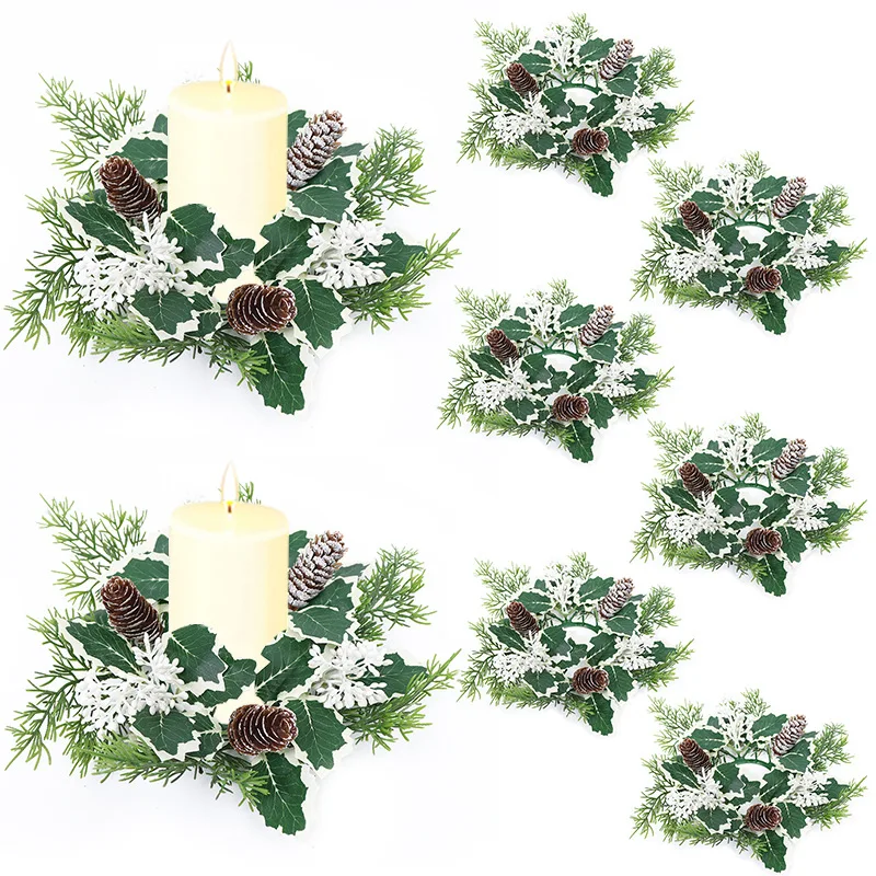 Festive Candle Holders and Flower Garland Centerpieces