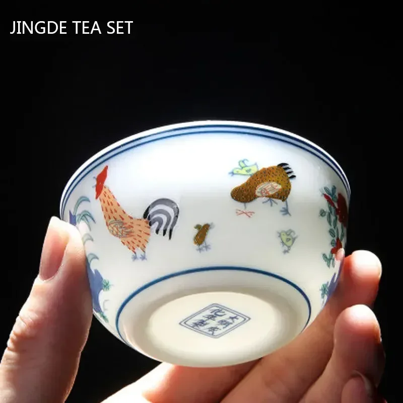 Antique Ceramic Master Cup Portable Personal Single Mug Meditation Cups Chinese White Porcelain Teacup Tea Set Accessories