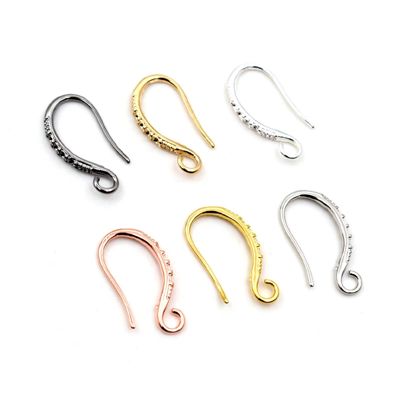 20pcs 19x10mm 로듐 실버 골드 도금 귀걸이 결과 귀걸이 걸쇠 후크 피팅 DIY 쥬얼리 액세서리 Earwire 만들기