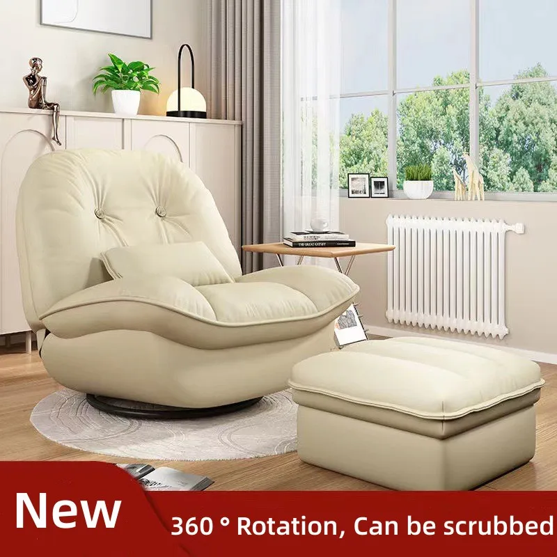 

Lazy Sofa Balcony Leisure Sofa Chair Bedroom Single Sofa Lazy Chair Sleepable Reclining Tatami Sofa Chair Microfiber Leather