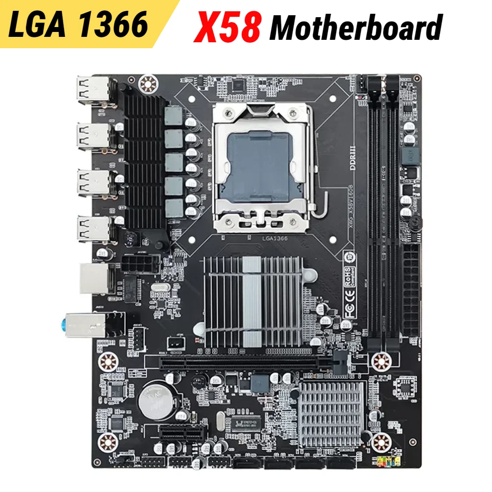 X58 PC Motherboard DDR3 Memory LGA 1366 Desktop Motherboard Dual