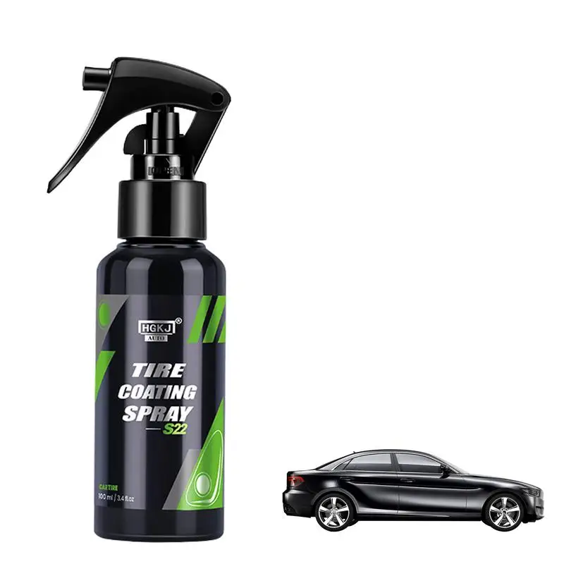 Kit de pulverización de revestimiento brillante para neumáticos de coche, accesorios de calidad para el cuidado del vehículo, protección contra grietas, color negro profundo Recubrimiento de brillo de neumáticos de coc