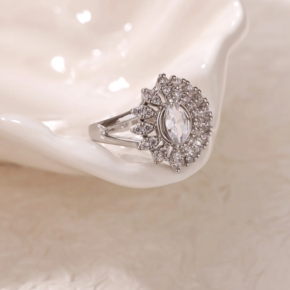 Zircon Evil Eye Rings Gold Color Finger Ring Women