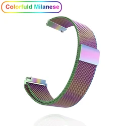 22mm Metal Strap with Case and Screen Protector, Magnetic Loop Watchband Bracelet for Redmi Watch 3 Active (Colorful Band)
