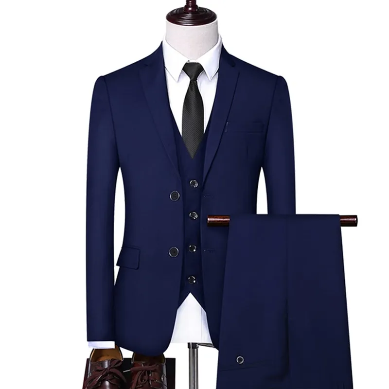 Formal Business Wedding 3 Pieces Suit Set / Male 2022 Blazers Jacket...
