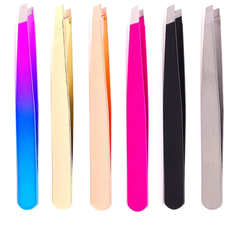 Eyebrow Tweezers Stainless Steel Rose Gold Makeup Tool Pincer Clips For Face Hair Removal