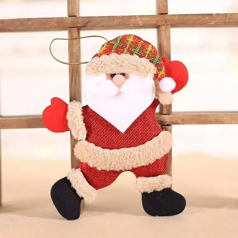 Merry Christmas Plush Doll Ornaments Santa Claus Snowman Elk Pendant Xmas Tree Hanging Decorations Festive Party New Year Decor