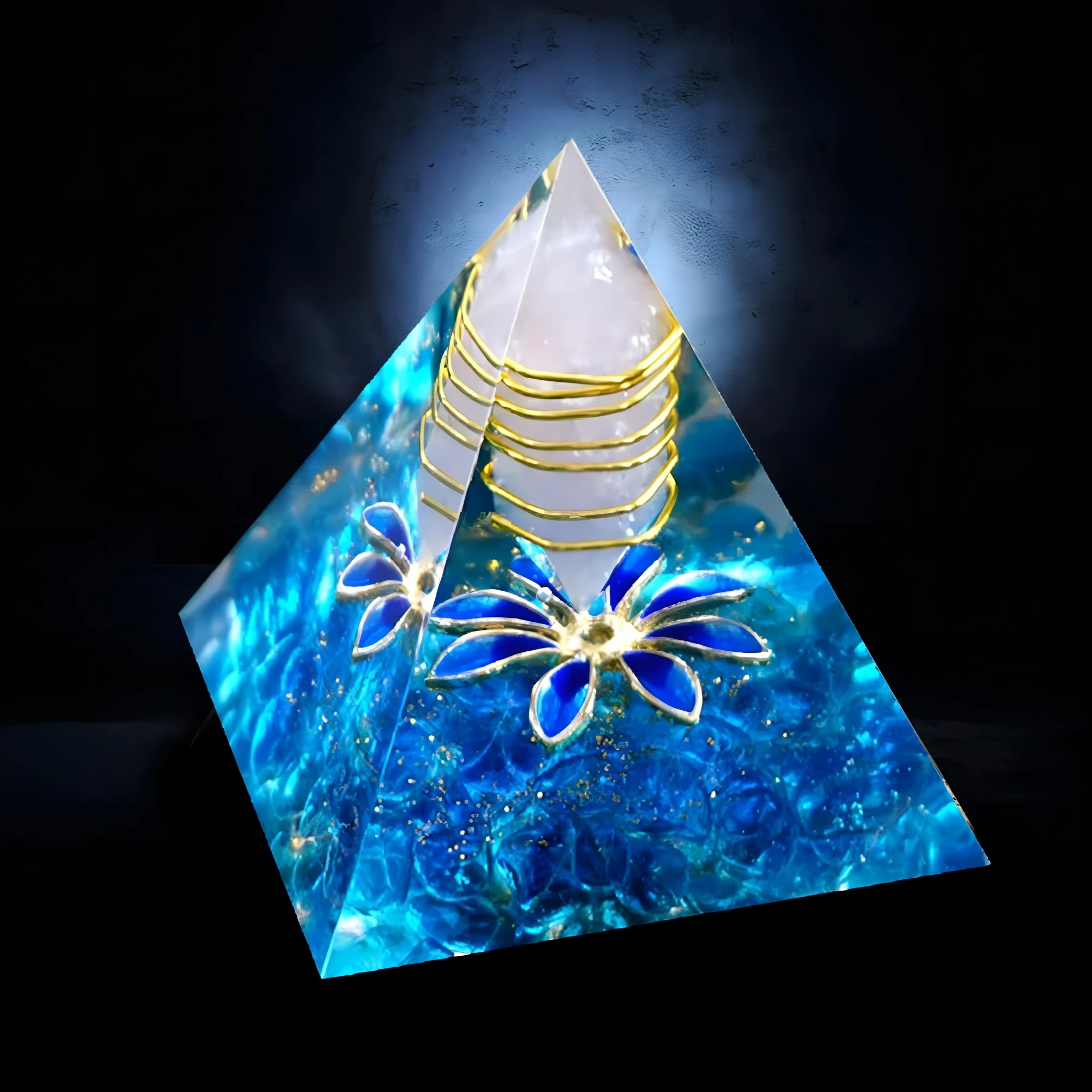 Ornament Crafts Crystal Stone Ornament Crystal Ornament Resin Ornaments Resin Crafts Natural Crystal Energy Generator Pyramid Peridot Amethyst Reiki Healing Chakra Resin Pyramid Egyptian Decor Room Decoration 1pc