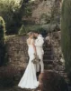 Civil Mermaid Wedding Dress Women Simple Brides Wedding Wear V-Neck Backless Long Train Bridal Gown Bride Dress Customized 3