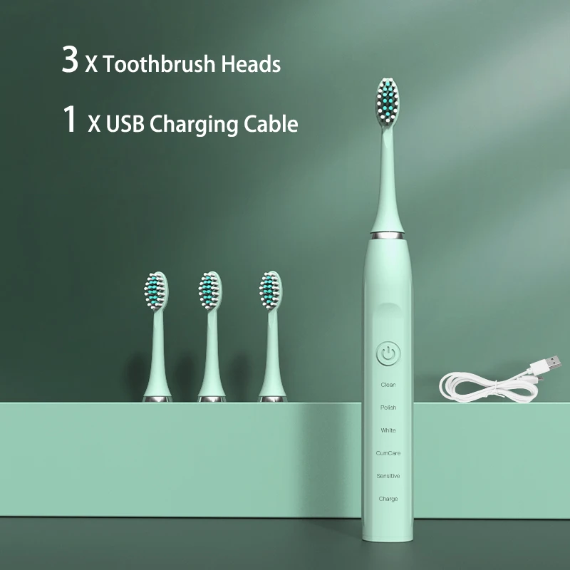 Electric Toothbrush 5 Modes Sonic Electric Toothbrush USB Charger Rechargeable IPX7 Waterproof Smart Timer Clean and whiten Teeth Ultrasonic Oral