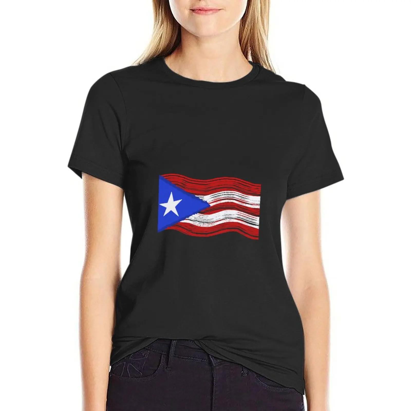 

Puerto Rican Flag T-Shirt hippie clothes plus size tops female korean fashion cotton t shirts Women