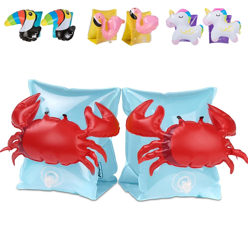 Child Floating Arm Inflatable Swim Armbands Water Wings Baby Swimming Ring Cartoon Inflatable Pool Float Beach Pool Accessories mambobaby baby swim float безопасный для кожи тренажер для плавания