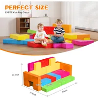 18pcs Modular Kids Play Couch, Blocks Theme Foam, Children's Sofas 2