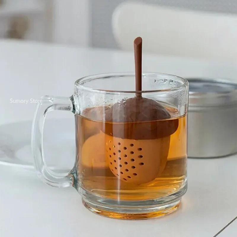 1Pcs Portable Silicone Herbal Filter Acorn Shape Tea Tools Tea Bag Strainer Infuser Gadgets Teaware Kitchen Accessories tea infuser tea strainer tea filter