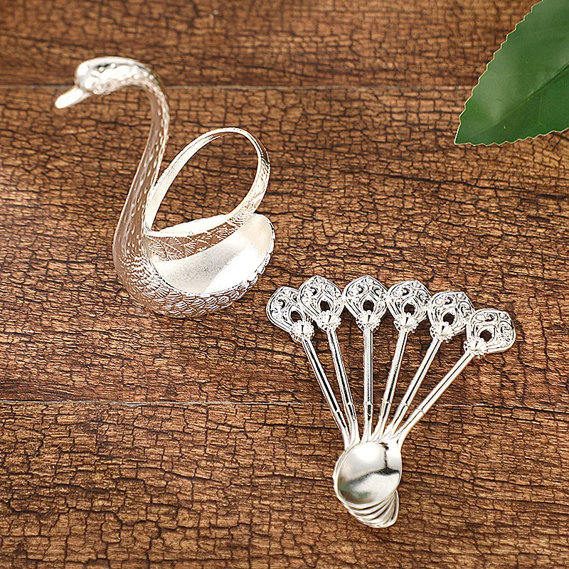 Cutlery Set Kitchen Supplies Nordic Style Creative Stainless Steel Swan Tableware Set Spoon Fork Creative Promotional Gift picnic cutlery set,western style cutlery set,camping cutlery set,stainless steel cutlery set,cutlery set,wooden cutlery set