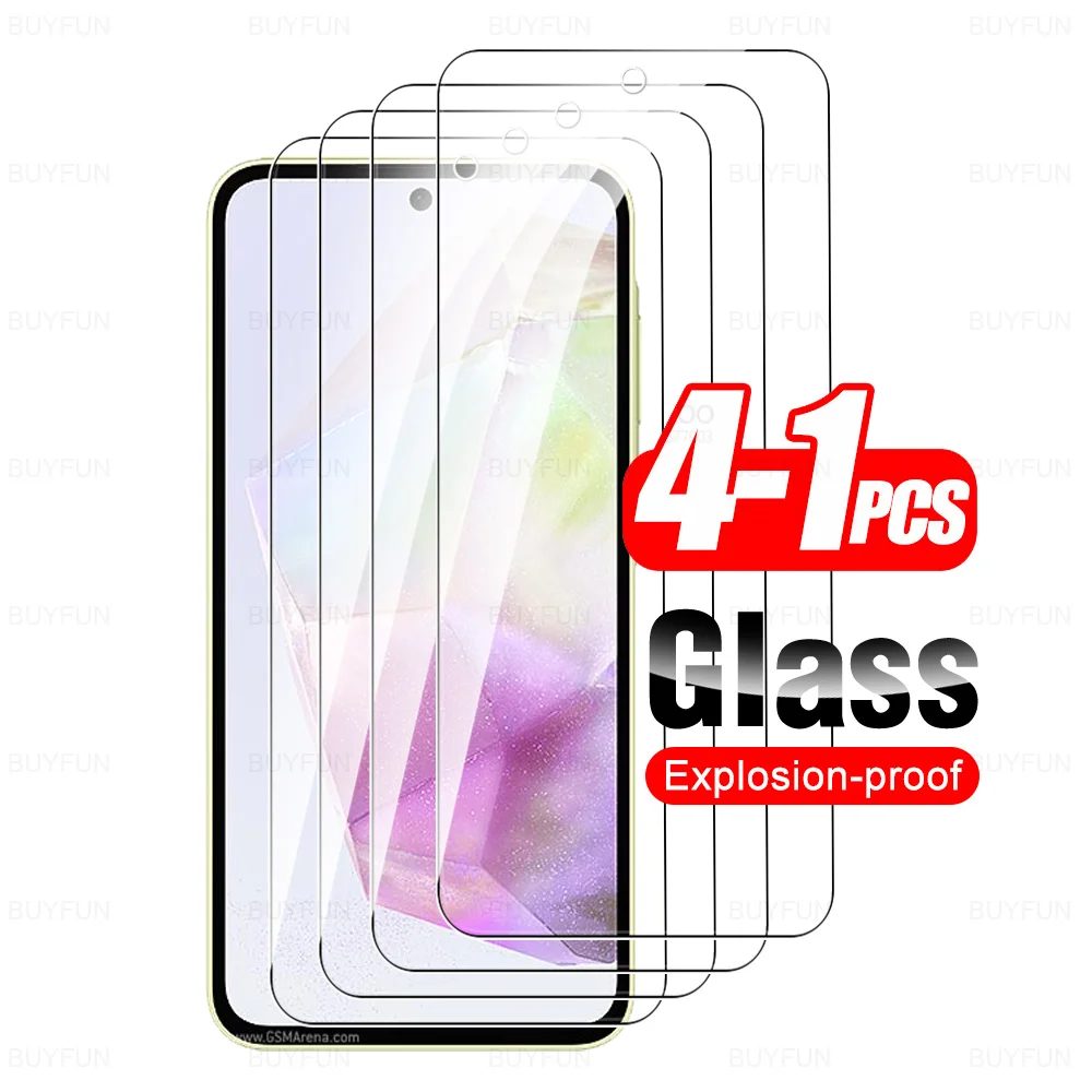 Per Samsung Galaxy A35 5G Glass 1-4Pcs Screen Protector Sumsung A55 A25 A15 A05S A05 4G A 35 55 15 25 05S Hd Pellicola In Vetro Temperato