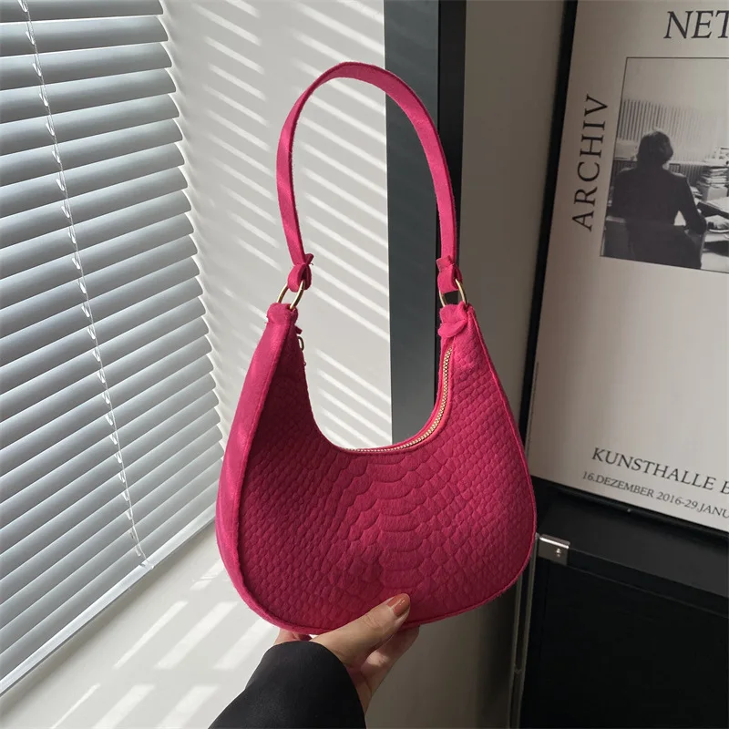 

Niche Solid Color 2024 New Simple Crescent Bag Hand Shoulder Bag Womens Bag Designer Bags Luxury