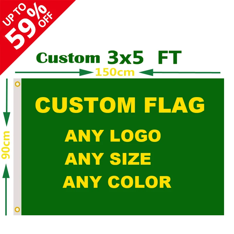 

Custom Flag 3x5 FT Flying Banner Printing Any Size 100D Polyester Advertising Sports Decoration Copper Grommets, Free Shipping