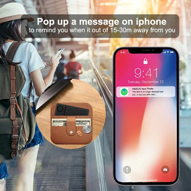 Smart Bluetooth GPS Card Tracker, Item Locator para iPhone Bagagem Bag, Key Finder Tag, com base no IOS, Find My APP, Anti Lost 2