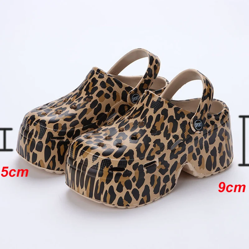 Lucyever Fashion Colorful Chunky Platform Sandals Women Wedge Heels Clogs Slippers Woman Hollow Out Closed Toe Beach Slides