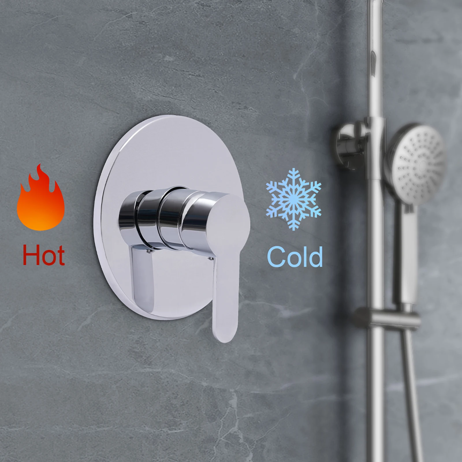 Single-Function Shower Handle Valve Trim Kit Shower Valves Chrome Wall Mount Brass Faucet Rough-In Valve Bathroom i