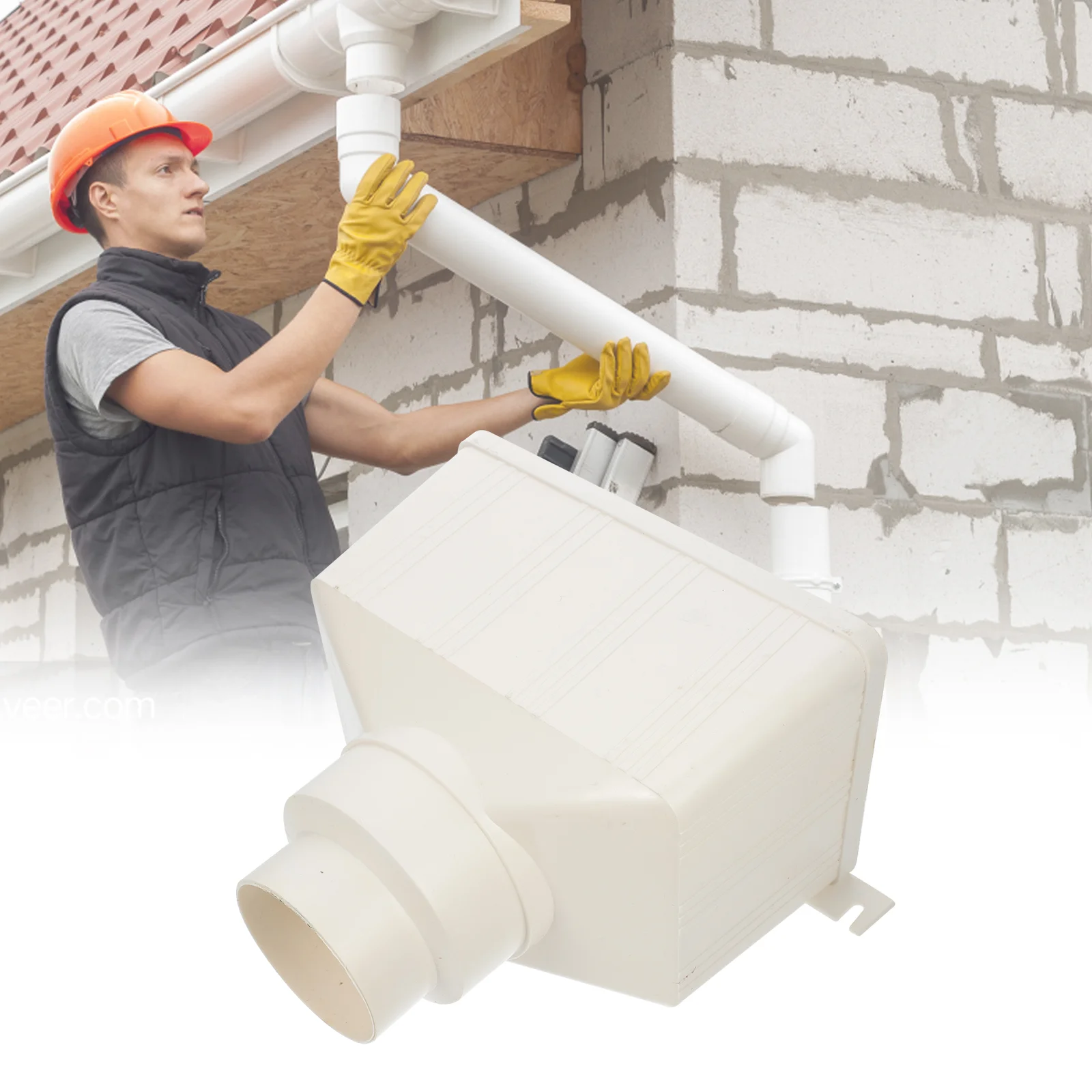 Drain Pipe Water Recuperator Gutter Downspout Goutiere Diverter Roof Pvc Filter Hose Supplies Compression