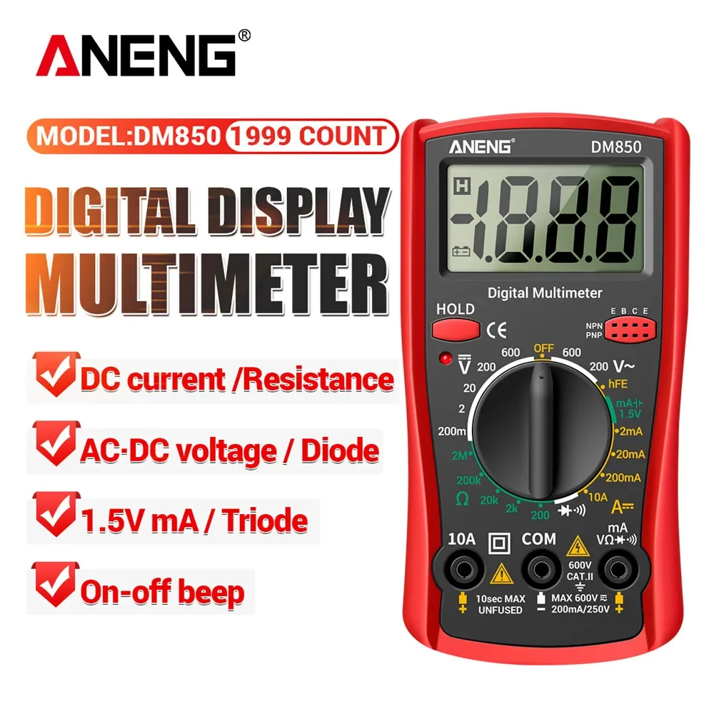ANENG DT9205A electricista tester digital ac/dc multimeter profesional  voltimetro cables multimetro multímetro comprobador de corriente  capacimetro