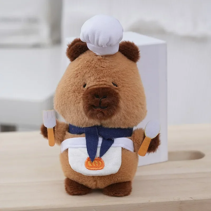 새로운 Capybara 키 체인 요리사 모양 Capybara 가방 키 체인 사진 액세서리 어린이 생일 선물 휴일 작은 선물