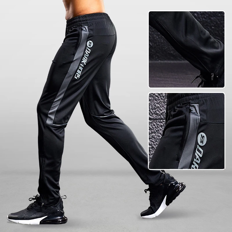 Men Sport Pants Running Pants With Zipper Pockets Soccer Training Jogging Sports Trousers Fitness Football Leggings Sweatpants