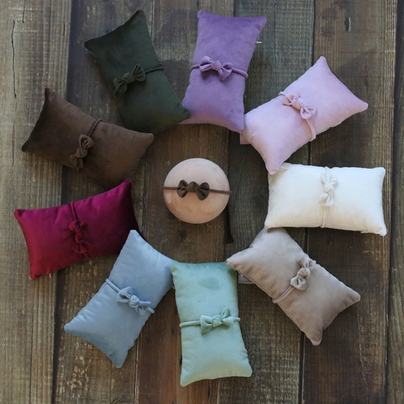 

2 Pcs/Set Newborn Photography Props Baby Posing Mini Pillow Headband Hair Band