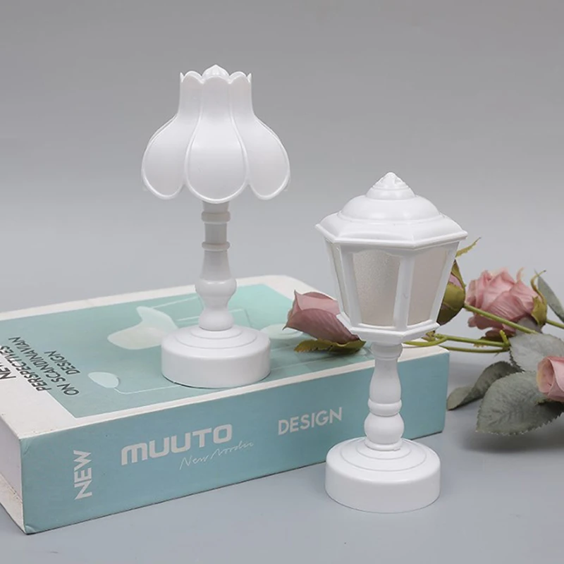 Mini LED Light Lotus Shape Eye-protection Table Night Lamp For Dollhouse Home Decor Bed Side Study Living Room Bedroom Decor