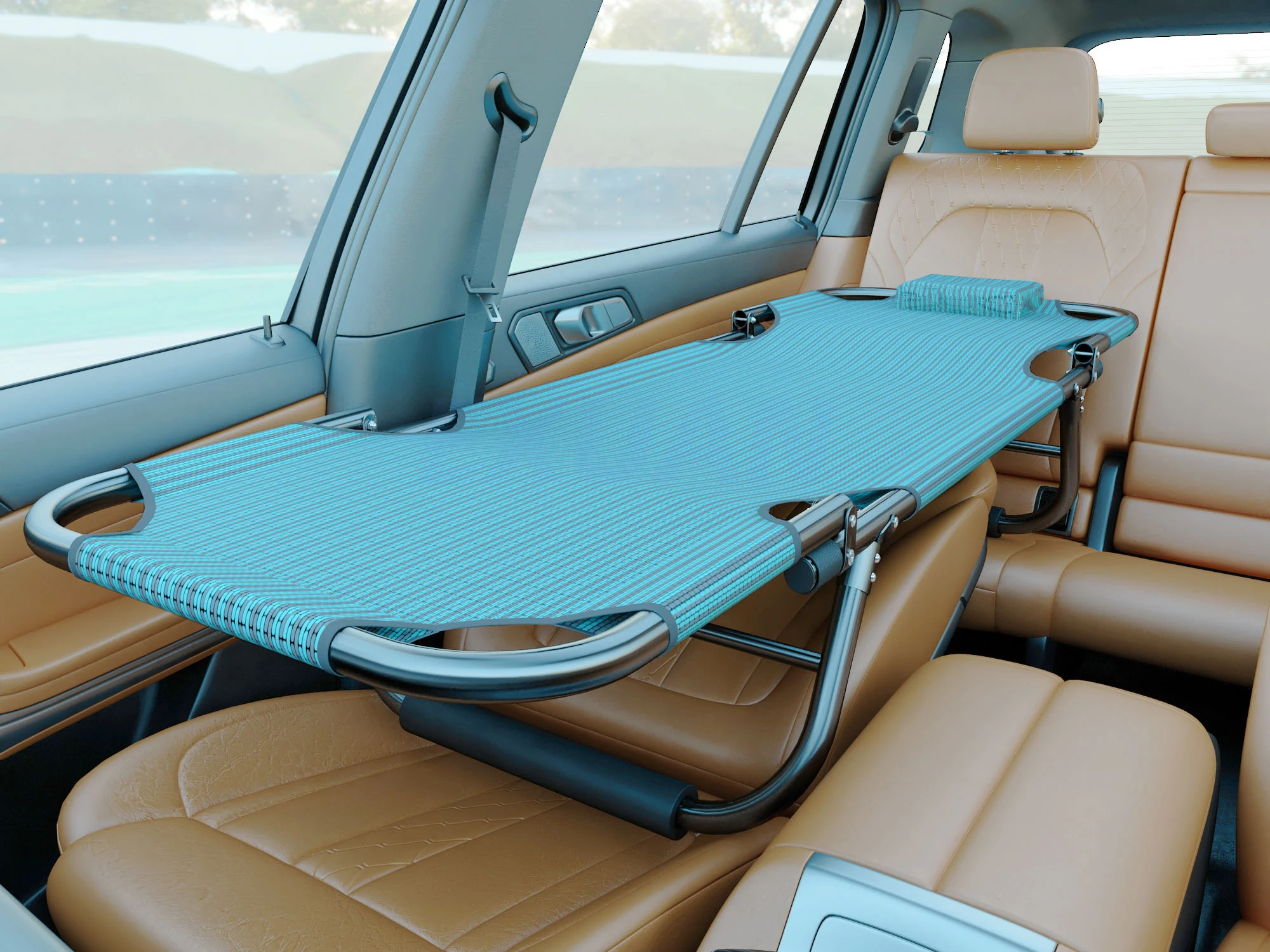 Vehicle Multi-Function Car Bed Car Modified Bed Co-pilot Sleeping Camping Portable Folding Rear Seat Travel