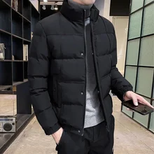 

2022 New Autumn Jacket Solid Color Casual Fall Clothes Trends Men Cotton Padded Coat Stand Collar Jacket