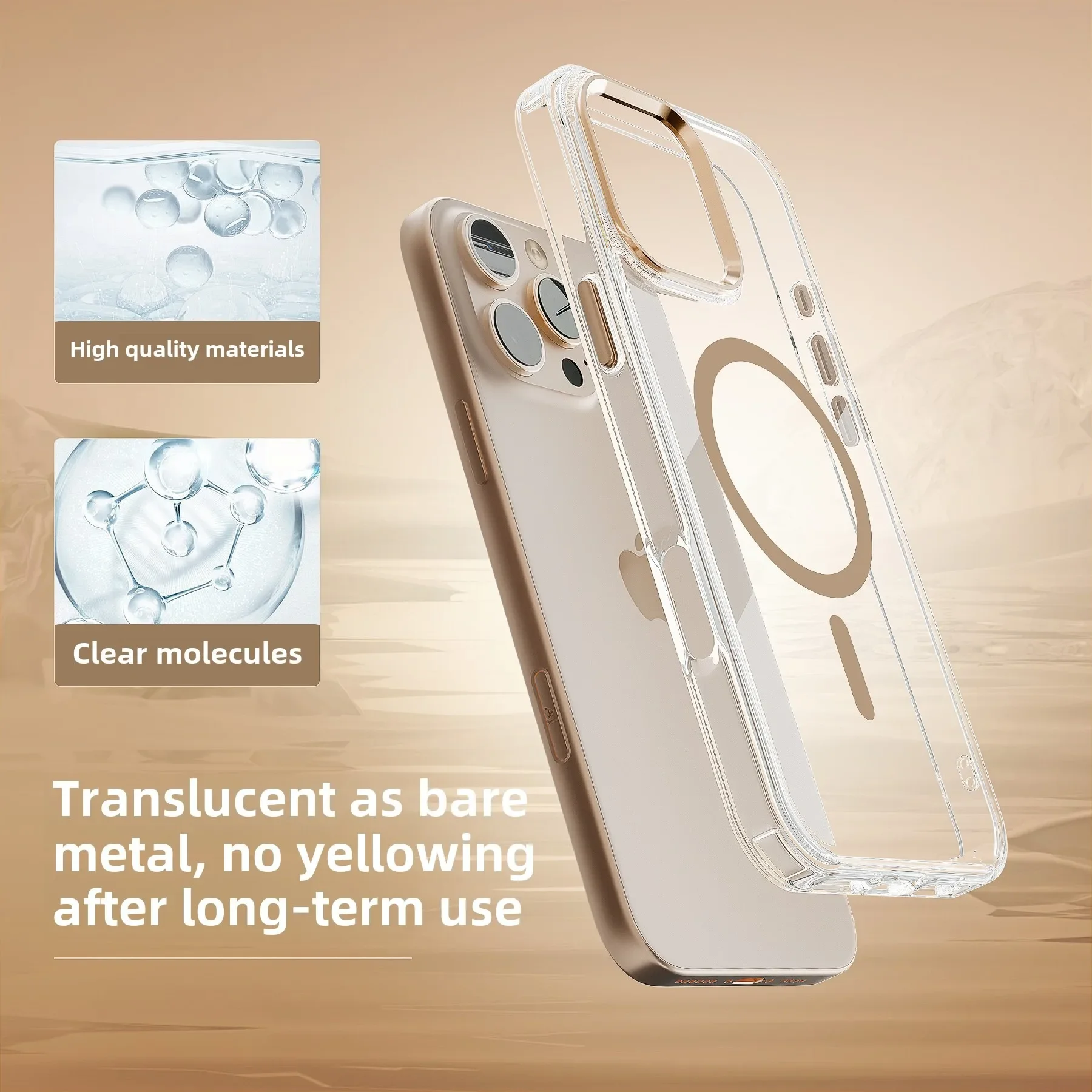 Luxury Magnetic Clear Case with Magsafe Compatibility - Shockproof & Transparent Cover