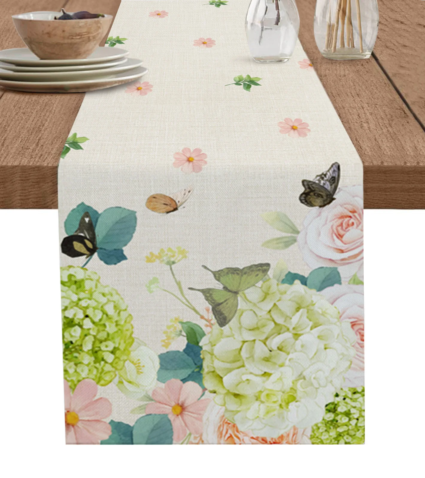 

Plant Flower Butterfly Table Runner Luxury Wedding Decor Table Runner Home Dining Holiday Decor Tablecloth