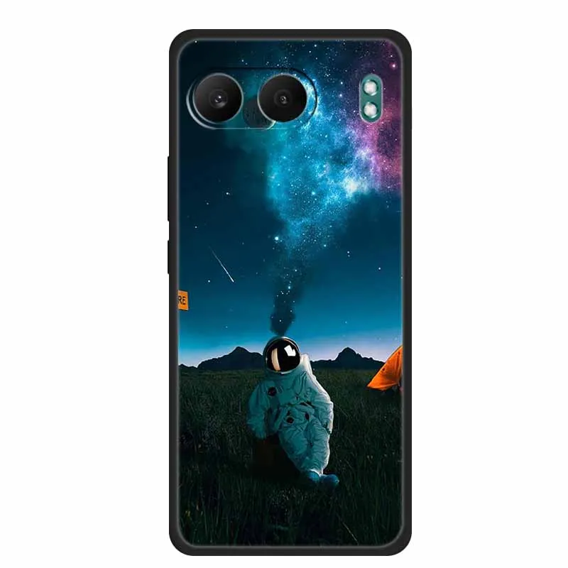 Astronaut Design Soft Silicone TPU Phone Case - Space-Themed Back Cover