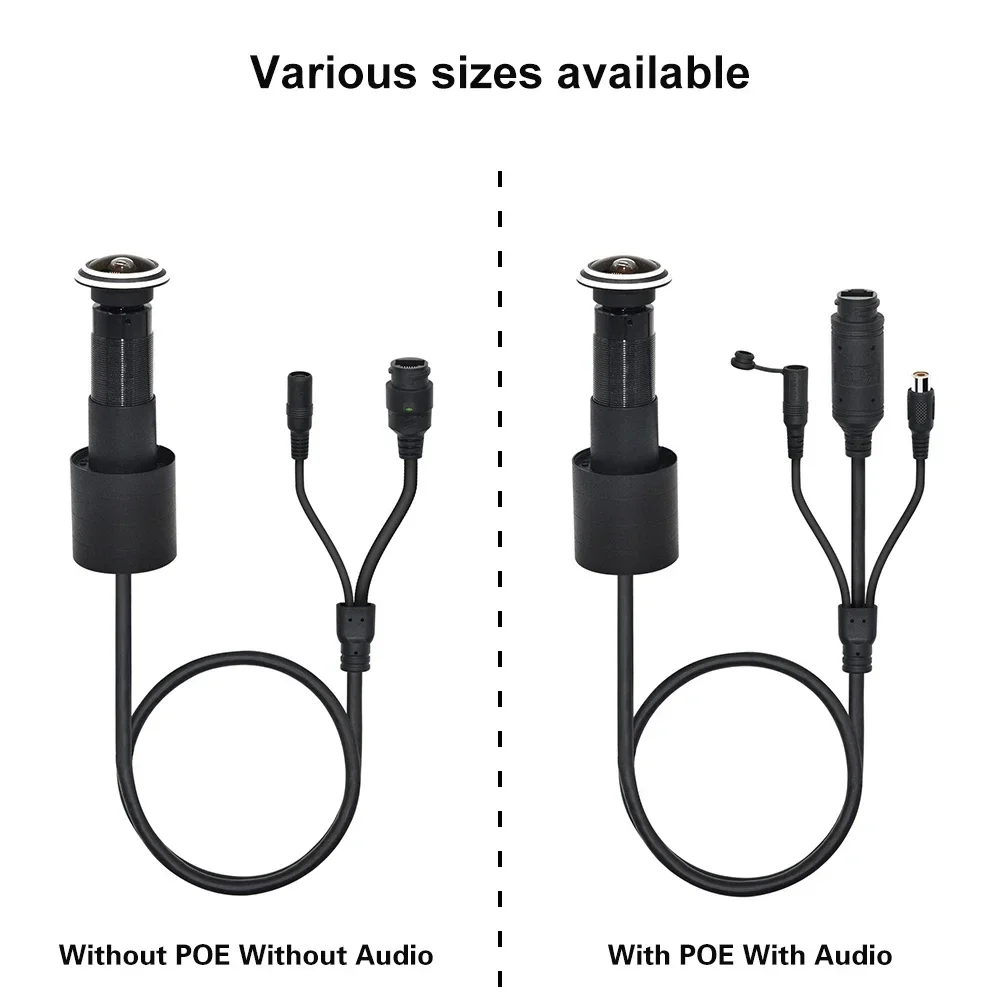 문짝 아이 IP POE 카메라, 미니 구멍 1.66mm 렌즈, 모션 감지, 비디오 아이 뷰어, 인터콤 홈 보안 감시 캠, 5MP