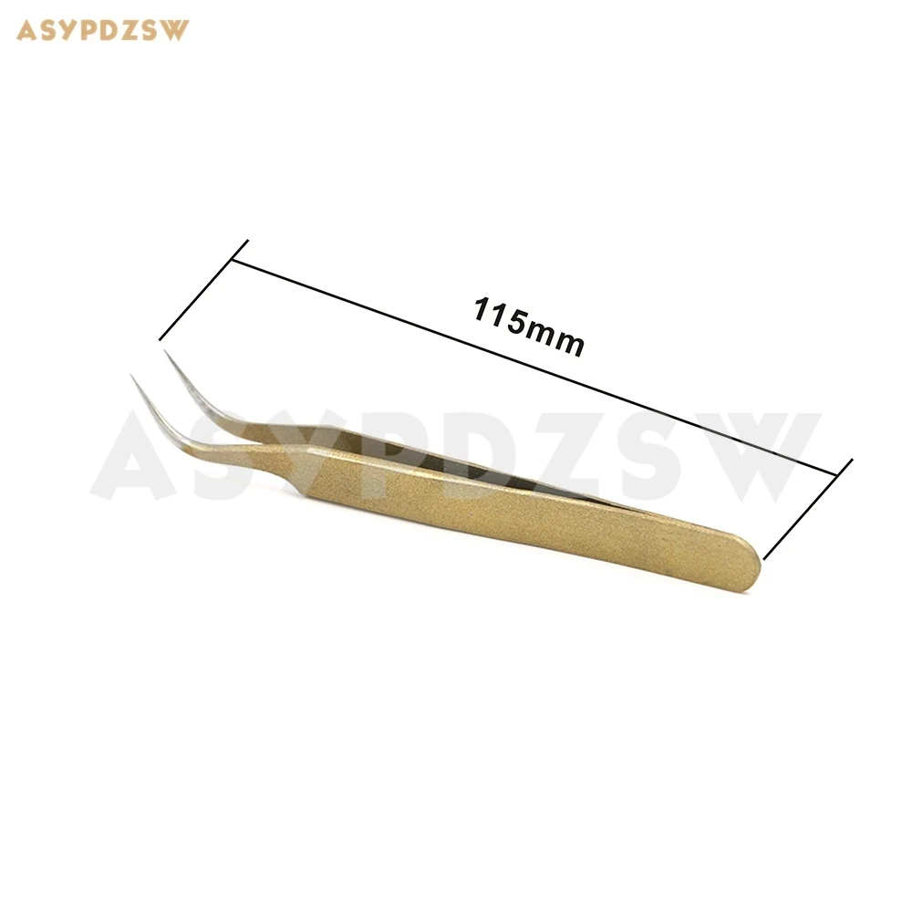 

Precision Golden stainless steel tweezers Sharp mouth tweezers Bend tweezers