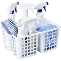 Plastic Shower Caddy Basket with Compartments Portable Cleaning Supply Storage Organizer with Handle for College Dorm Bathroom 2