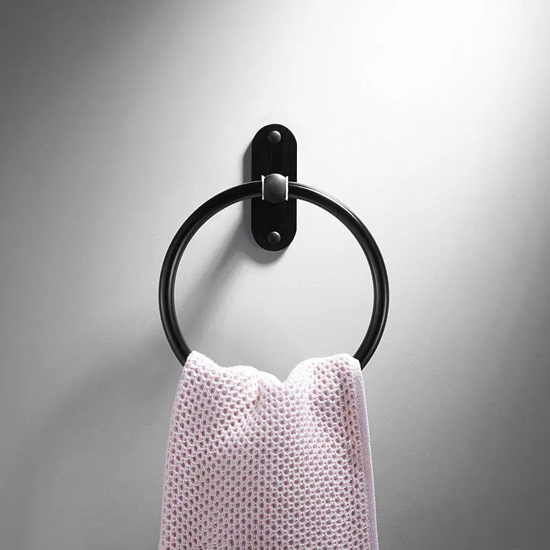 Description Picture 2 of item1PC No-Punch Towel Ring Bathroom Restroom Washcloth Hanger Wall Mounted Hand Towel Holder